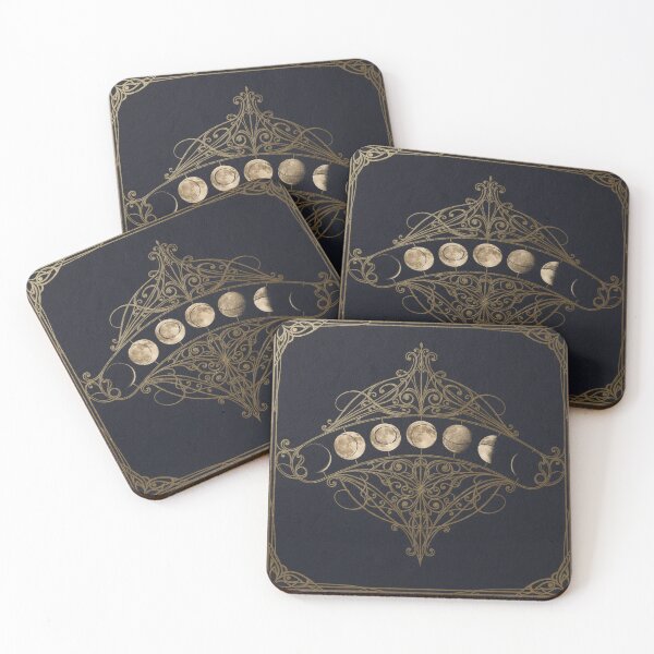 Item preview, Gilt Moon Phase Celestial Chart Print designed and sold by PictorialWhimsy.
