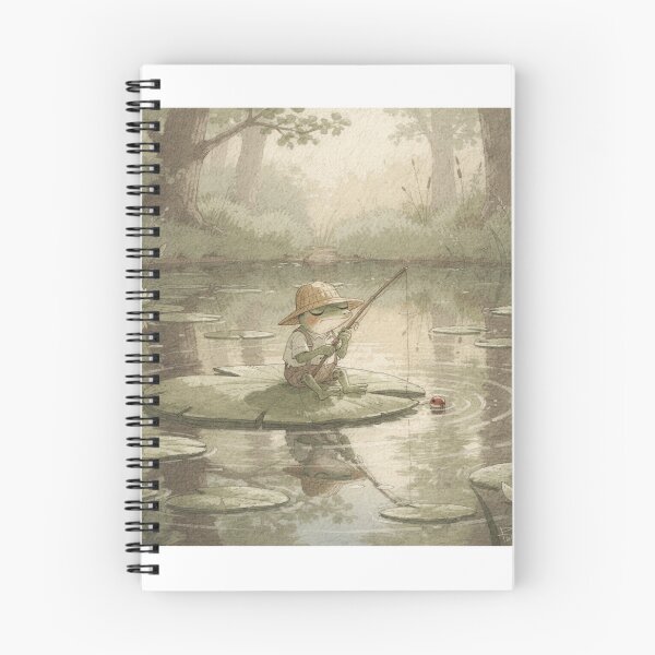 Item preview, Frog Fisherman Dozing on a Lily Pad Print designed and sold by PictorialWhimsy.