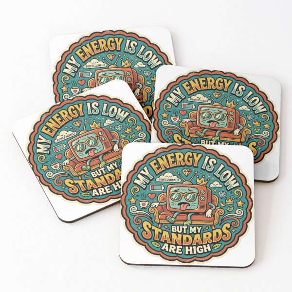 Item preview, My Energy Is Low But My Standards Are High Retro TV Badge designed and sold by lovepower.