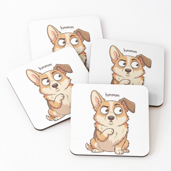 Item preview, Hmmm Meme Cute Dog Funny Thinking Puppy Reaction Animal Lover T-Shirt Design designed and sold by pawsome purrfect.