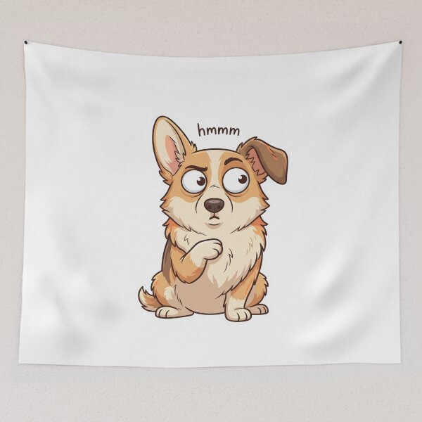 Item preview, Hmmm Meme Cute Dog Funny Thinking Puppy Reaction Animal Lover T-Shirt Design designed and sold by pawsome purrfect.
