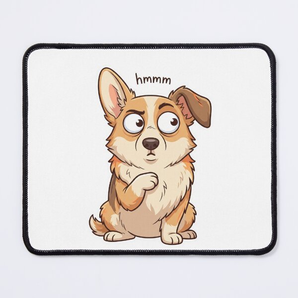 Item preview, Hmmm Meme Cute Dog Funny Thinking Puppy Reaction Animal Lover T-Shirt Design designed and sold by pawsome purrfect.