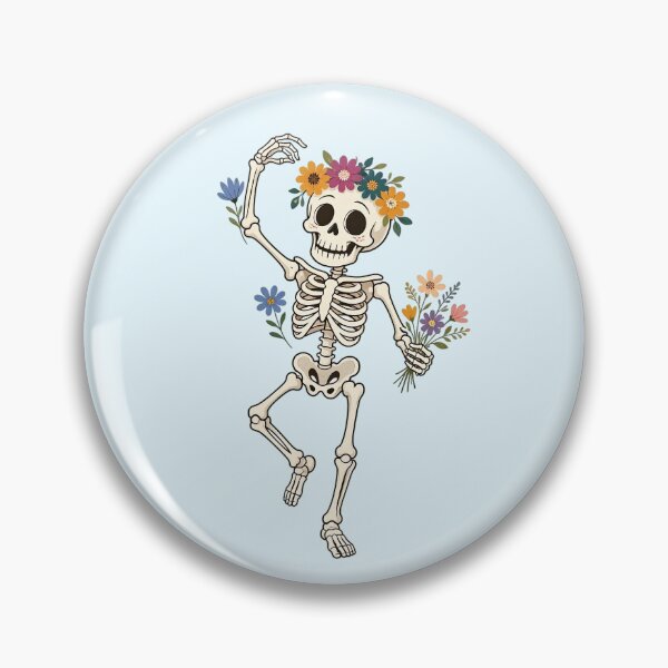Item preview, Dancing Skeleton with Flowers – Funny Halloween designed and sold by SweetLilith.