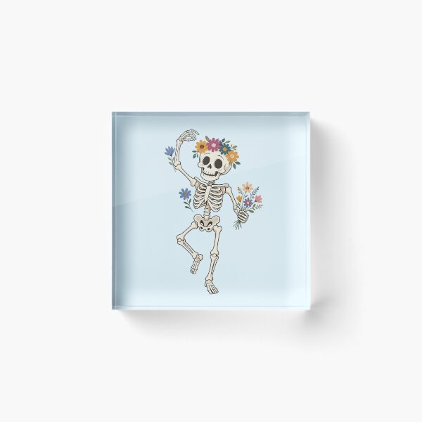 Item preview, Dancing Skeleton with Flowers – Funny Halloween designed and sold by SweetLilith.