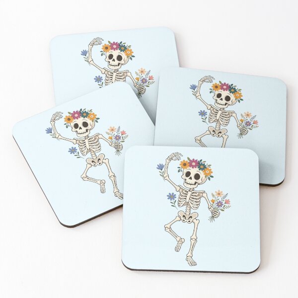 Item preview, Dancing Skeleton with Flowers – Funny Halloween designed and sold by SweetLilith.