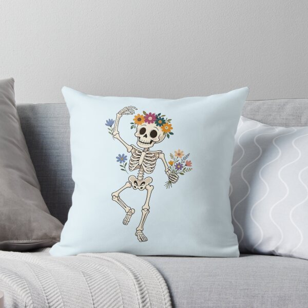 Item preview, Dancing Skeleton with Flowers – Funny Halloween designed and sold by SweetLilith.