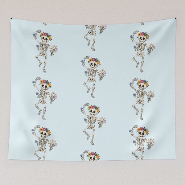 Item preview, Dancing Skeleton with Flowers – Funny Halloween designed and sold by SweetLilith.