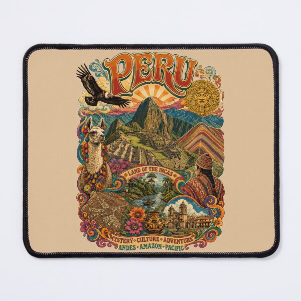 Item preview, Peru Land of the Incas Vintage Travel Poster designed and sold by Skyrocketz.