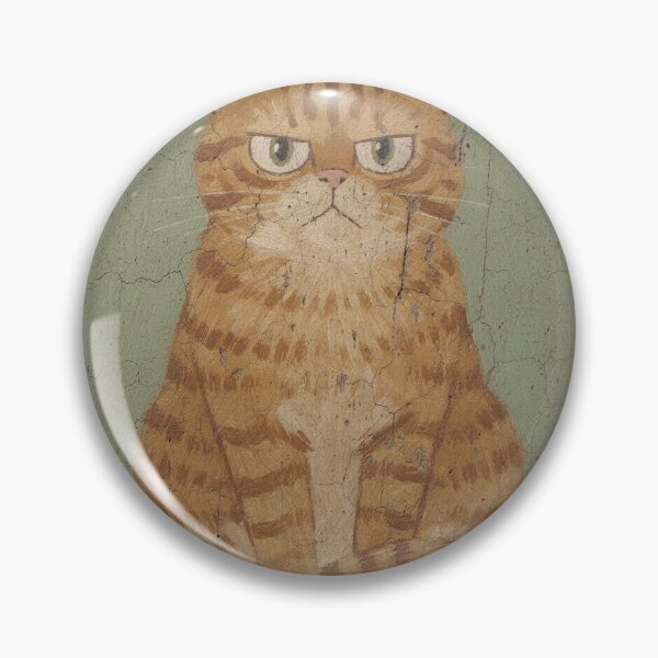 Item preview, Plump Orange Tabby Deadpan Stare Folk Art Print designed and sold by PictorialWhimsy.