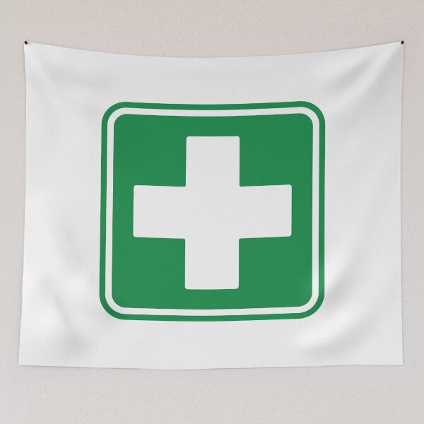 Item preview, First Aid Medical Cross Green Healthcare Safety Symbol designed and sold by VectorForge Studio.