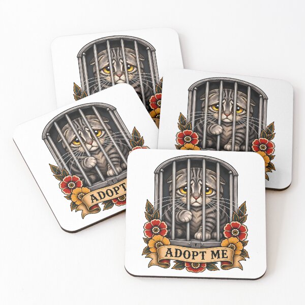Item preview, Adopt Me Sad Cat Traditional Tattoo Art designed and sold by Old's Cool Cat Studio.