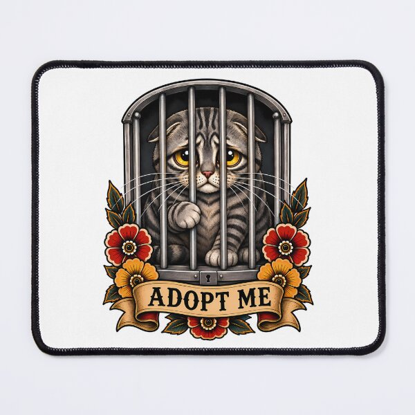 Item preview, Adopt Me Sad Cat Traditional Tattoo Art designed and sold by Old's Cool Cat Studio.