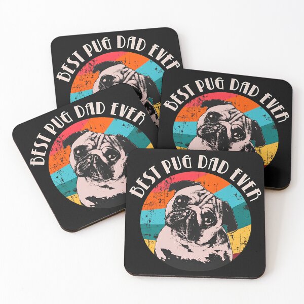 Item preview, Best Pug Dad Ever Retro Sunset Design designed and sold by SoyLamderma.