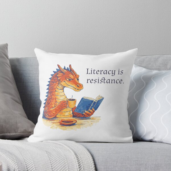 Item preview, Literacy Is Resistance - Book-Reading Dragon designed and sold by Riot-And-Hope.