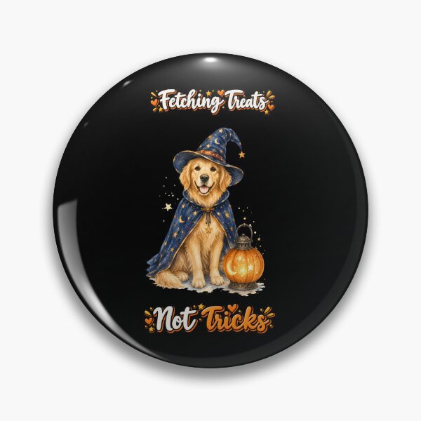 Item preview, Halloween Golden Retriever Wizard Fetching Treats Not Tricks designed and sold by GryThunes.