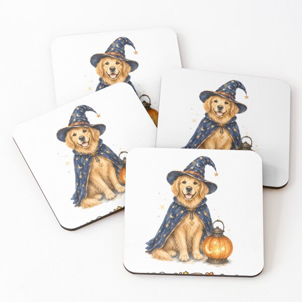 Item preview, Halloween Golden Retriever Wizard Fetching Treats Not Tricks designed and sold by GryThunes.