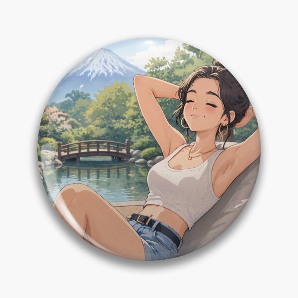 Item preview, Cute anime manga girl reclining with a cup of coffee designed and sold by Vintage Designs +.