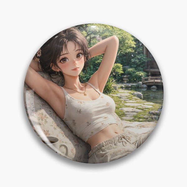 Item preview,  Cute anime manga girl reclining with a cup of coffee designed and sold by Vintage Designs +.
