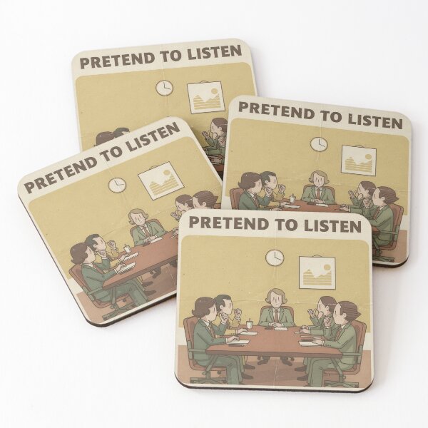 Item preview, Pretend To Listen Retro Poster designed and sold by PictorialWhimsy.