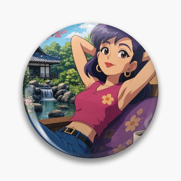Item preview, Cute anime manga girl reclining with a cup of coffee designed and sold by Vintage Designs +.