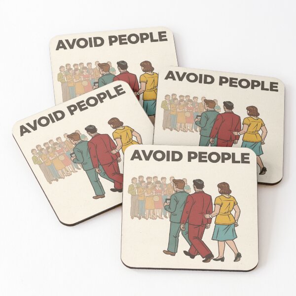 Item preview, Avoid People Retro Humor Poster designed and sold by PictorialWhimsy.