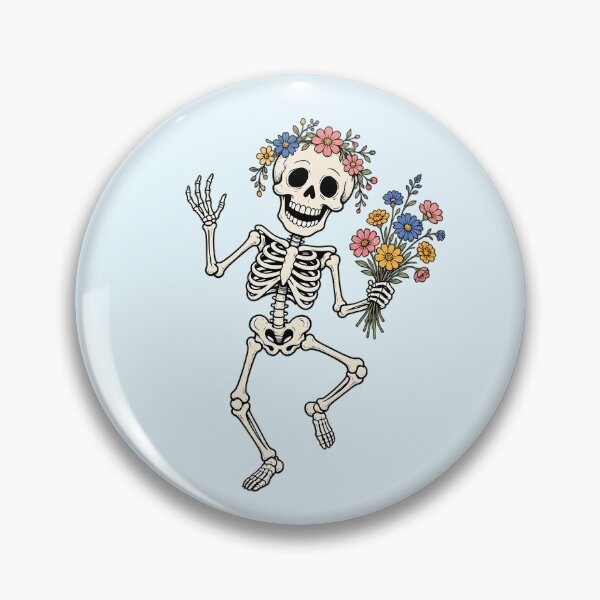 Item preview, Dancing Skeleton with Flowers – Funny Halloween designed and sold by SweetLilith.