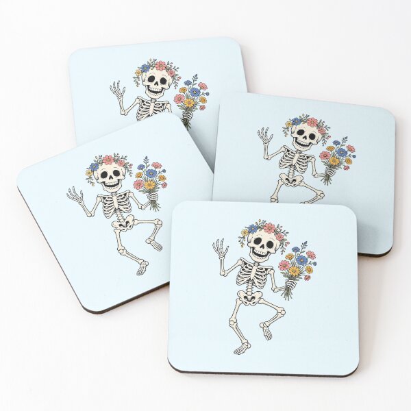 Item preview, Dancing Skeleton with Flowers – Funny Halloween designed and sold by SweetLilith.