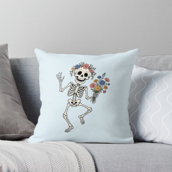 Item preview, Dancing Skeleton with Flowers – Funny Halloween designed and sold by SweetLilith.