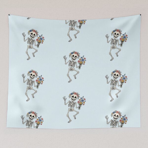 Item preview, Dancing Skeleton with Flowers – Funny Halloween designed and sold by SweetLilith.