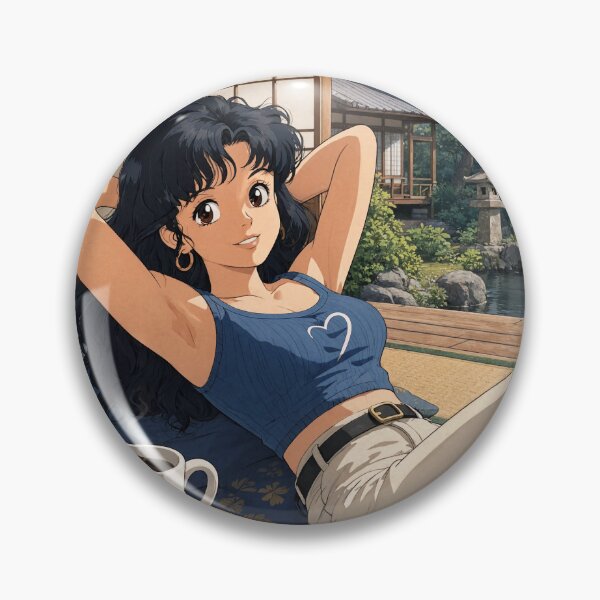 Item preview, Cute anime manga girl reclining with a cup of coffee designed and sold by Vintage Designs +.