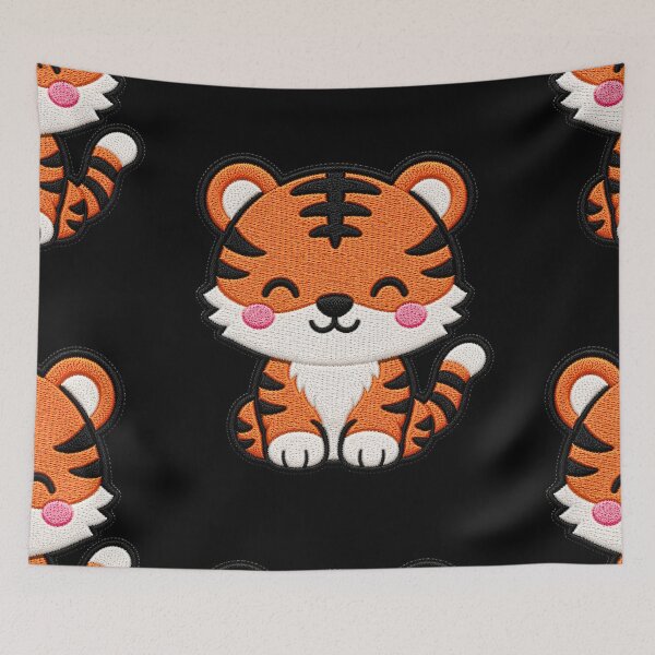 Item preview, Cute Tiger Embroidery Patch Illustration designed and sold by ColorSplash123.