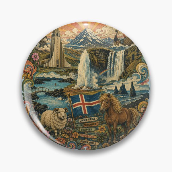 Item preview, Iceland Land of Fire and Ice Vintage Travel Poster designed and sold by Skyrocketz.