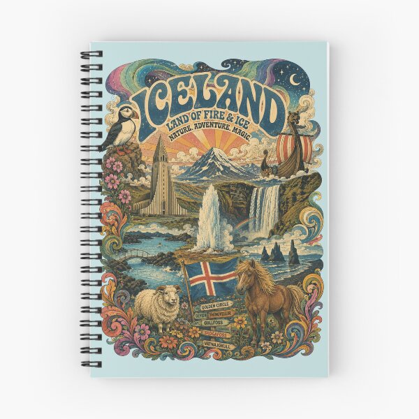 Item preview, Iceland Land of Fire and Ice Vintage Travel Poster designed and sold by Skyrocketz.