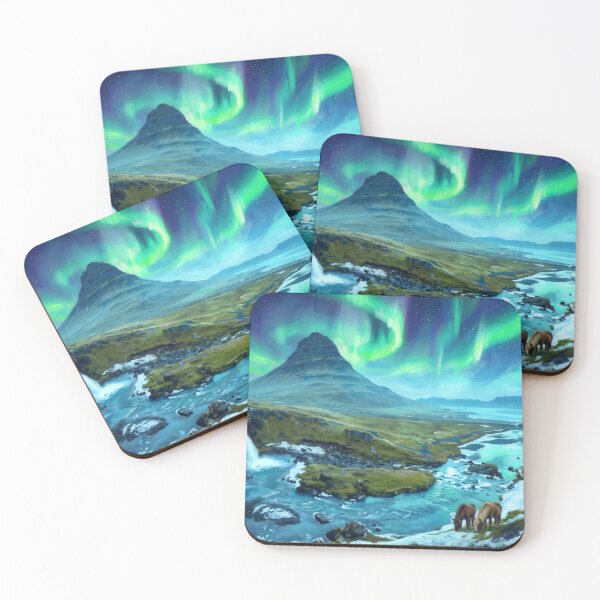 Item preview, Kirkjufell Iceland Northern Lights designed and sold by RedPeaStudio.
