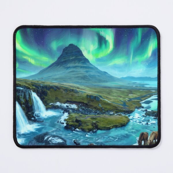 Item preview, Kirkjufell Iceland Northern Lights designed and sold by RedPeaStudio.