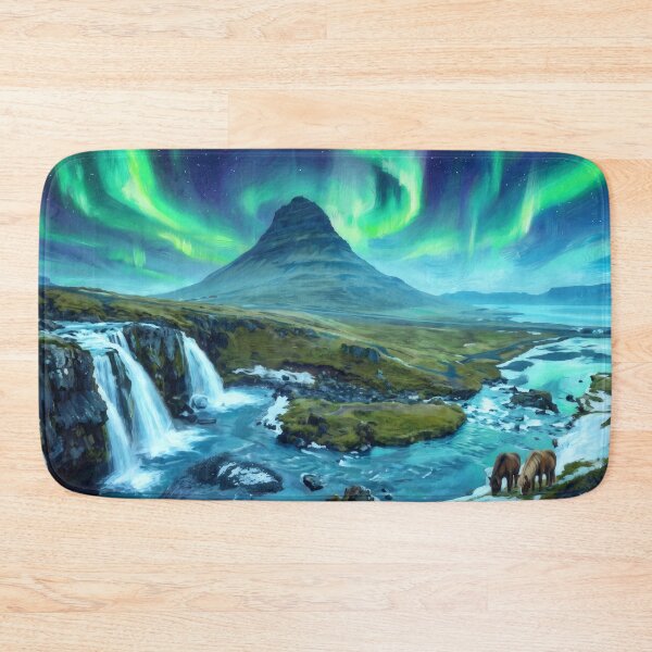 Item preview, Kirkjufell Iceland Northern Lights designed and sold by RedPeaStudio.