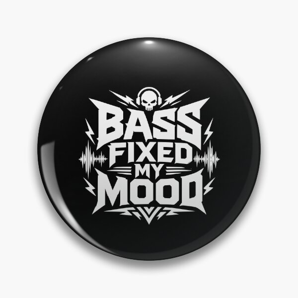 Item preview, Bass Fixed My Mood Techno Rave Skull Design designed and sold by FeverVoid.