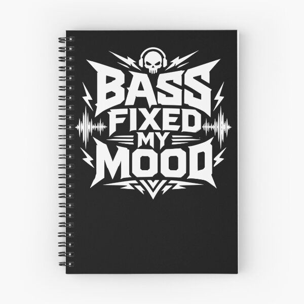 Item preview, Bass Fixed My Mood Techno Rave Skull Design designed and sold by FeverVoid.