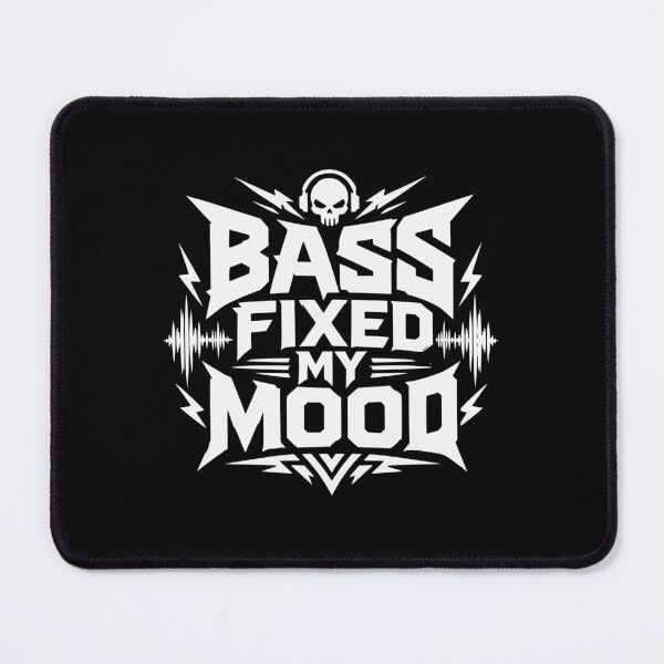 Item preview, Bass Fixed My Mood Techno Rave Skull Design designed and sold by FeverVoid.