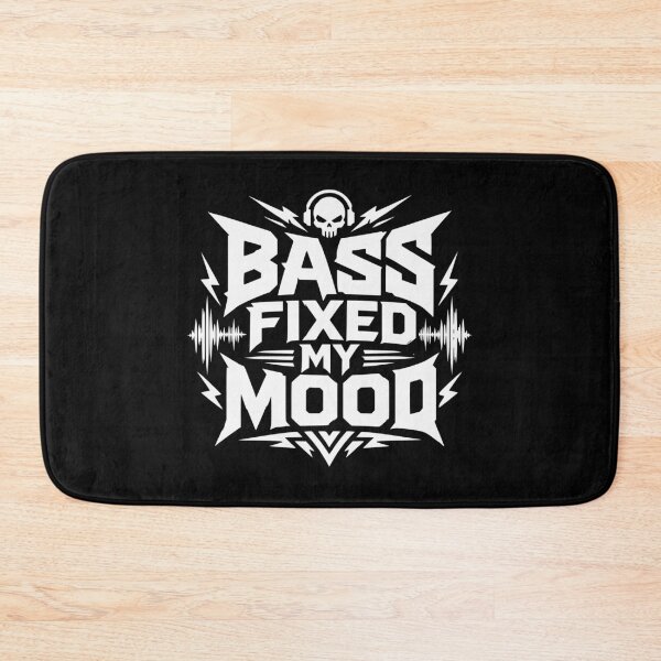 Item preview, Bass Fixed My Mood Techno Rave Skull Design designed and sold by FeverVoid.