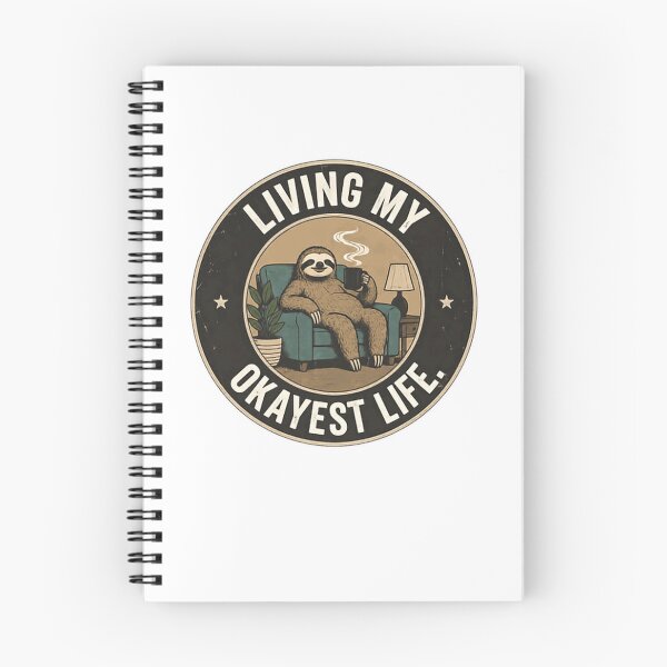 Item preview, Living My Okayest Life Sloth Coffee Lover Funny Relaxing Quote designed and sold by JonesFlora2025.