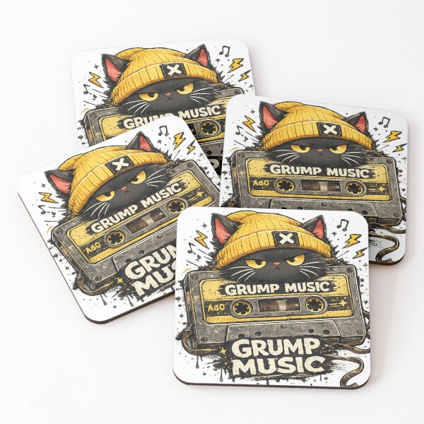 Item preview, Grump Music Retro Cat designed and sold by Grump and Co.