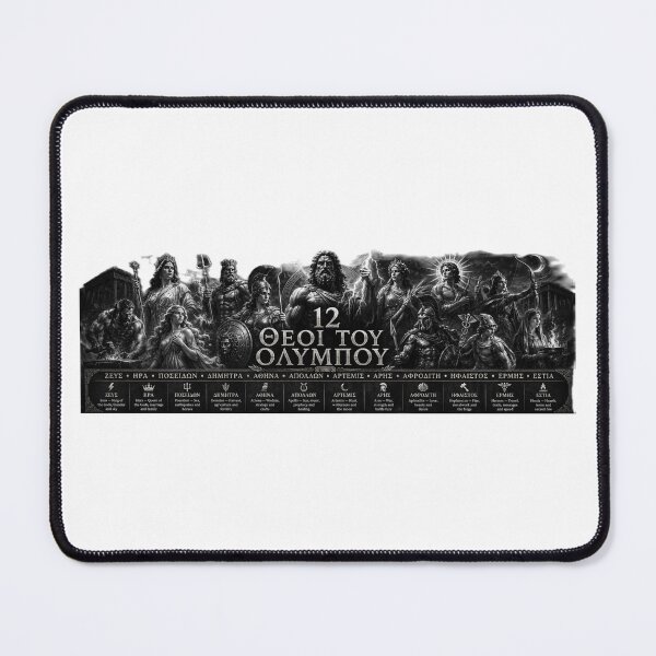 Item preview, 12 Gods of Olympus – Greek Mythology Pantheon Black & White Art designed and sold by Ancient-Era.