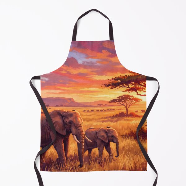 Item preview, Serengeti Elephant Safari Sunset designed and sold by RedPeaStudio.