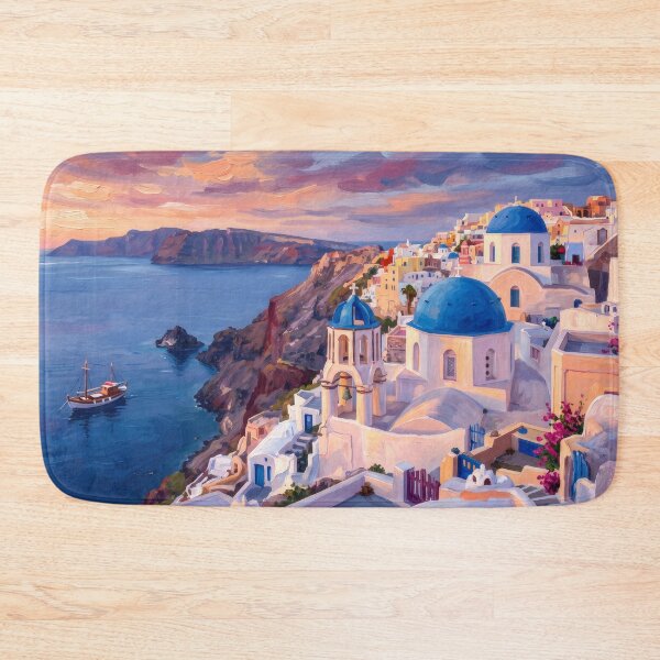 Item preview, Santorini Greece Sunset Landscape designed and sold by RedPeaStudio.