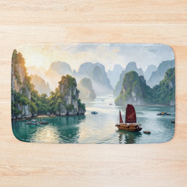 Item preview, Ha Long Bay at Dawn designed and sold by RedPeaStudio.