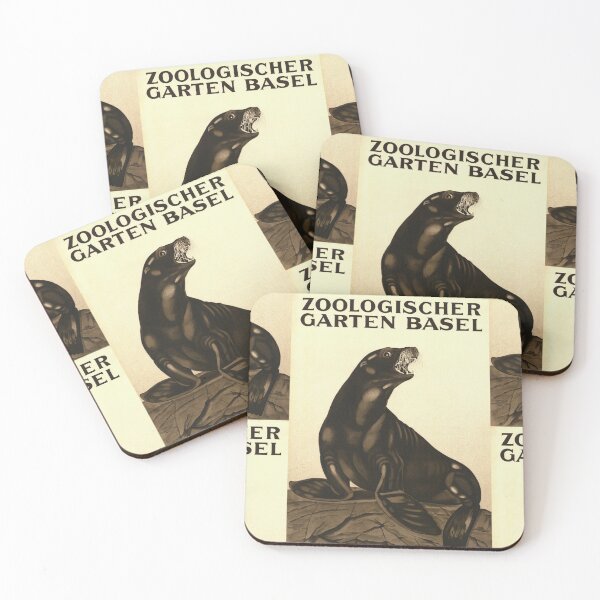 Item preview, Vintage Basel Zoo Poster | Early 20th Century Seal Art | Art Nouveau Lithograph | Swiss Zoo History | Realistic Wildlife Illustration designed and sold by artofuniverse.