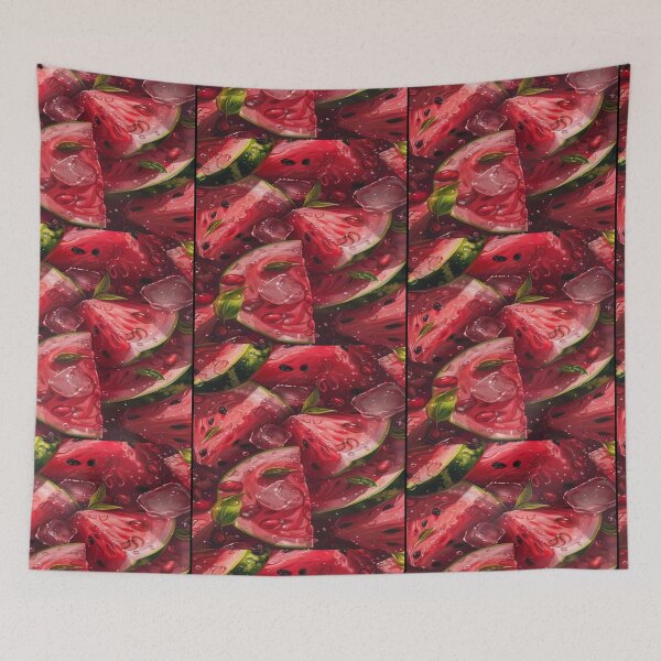 Item preview, Juicy Watermelon Slices With Ice Cube Artwork  designed and sold by NivyasArtistry.