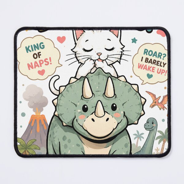 Item preview, triceratop and cat designed and sold by aliraweb.