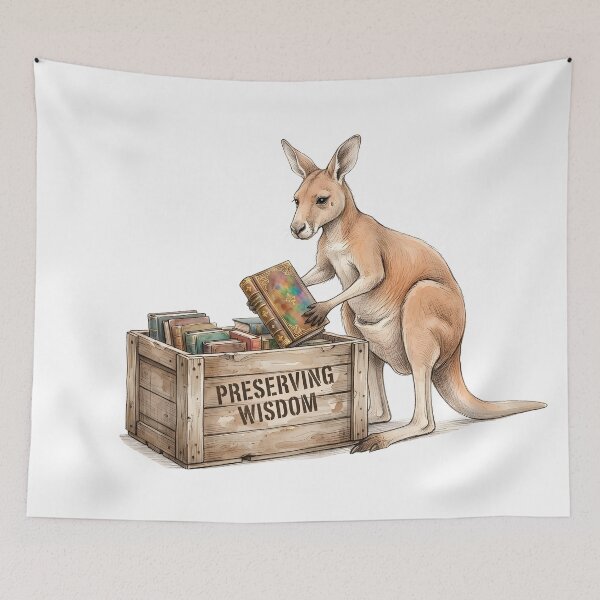 Item preview, Preserving Wisdom - Scholar Kangaroo Illustration designed and sold by SoulPT.